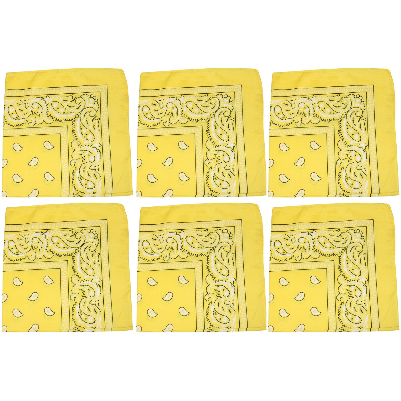 6 Pack Cotton Paisley Bandanas Multi-Purpose Accessories Everyday Use